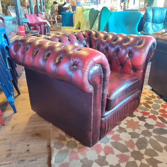 Chesterfield Club Chair in Iconic Ox Blood Red