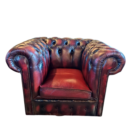 Chesterfield Club Chair in Iconic Ox Blood Red