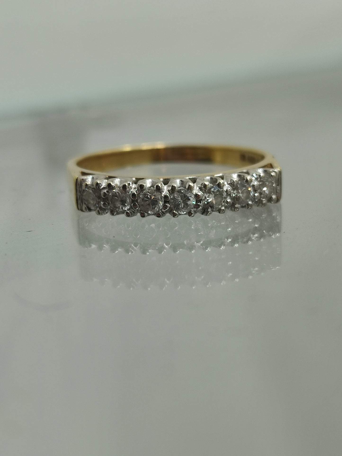 Stunning Seven Stone Half Hoop Eternity Ring