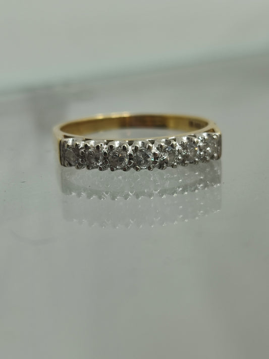Stunning Seven Stone Half Hoop Eternity Ring