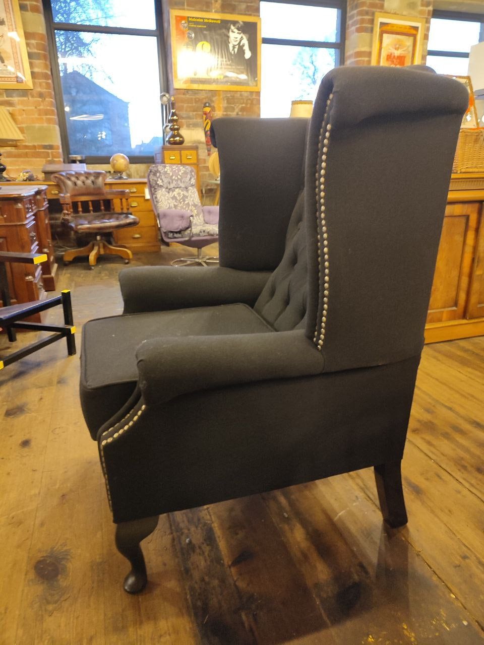 Newly Upholstered Chesterfield Queen Anne Chair (Three Available)