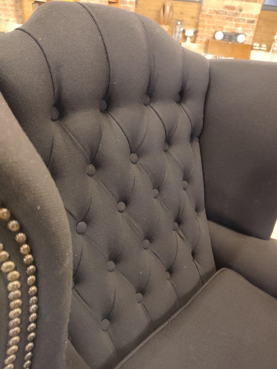 Newly Upholstered Chesterfield Queen Anne Chair (Three Available)
