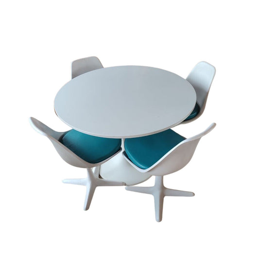 Original Mid Century Dining Set with Swivel Chairs by Maurice Burke for Arkana