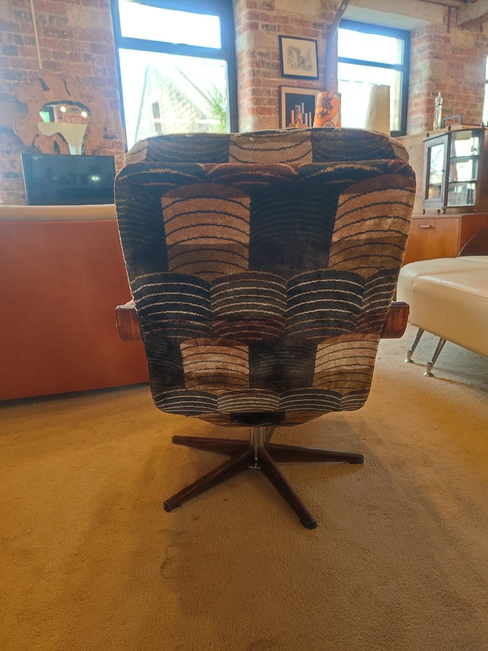 Original 1970s Swedish Bentwood Armchair with Unique Forward Angled Arms