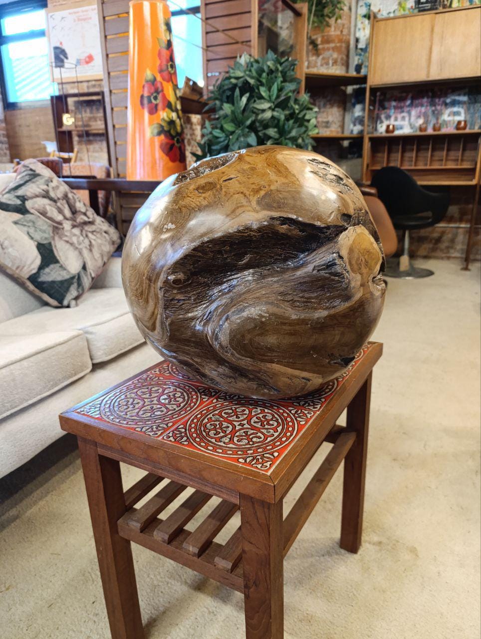 Dynamic Retro Teak Root Ball – Sculptured Natural Art Piece