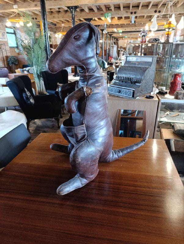Rare Decorative Leather Magazine Holder Kangaroo by Dimitri Omersa for Abercrombie & Fitch, 1960s, UK