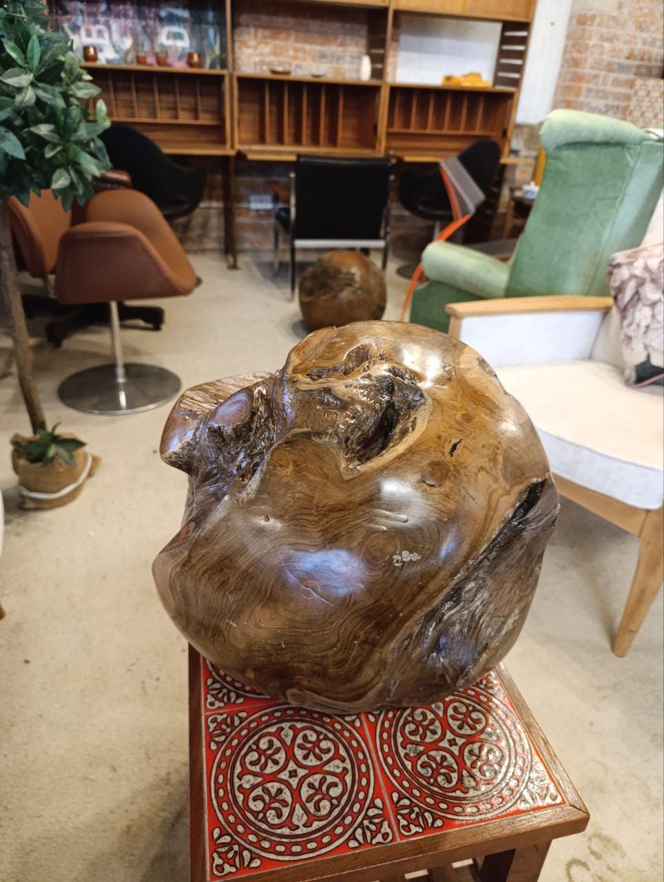 Dynamic Retro Teak Root Ball – Sculptured Natural Art Piece