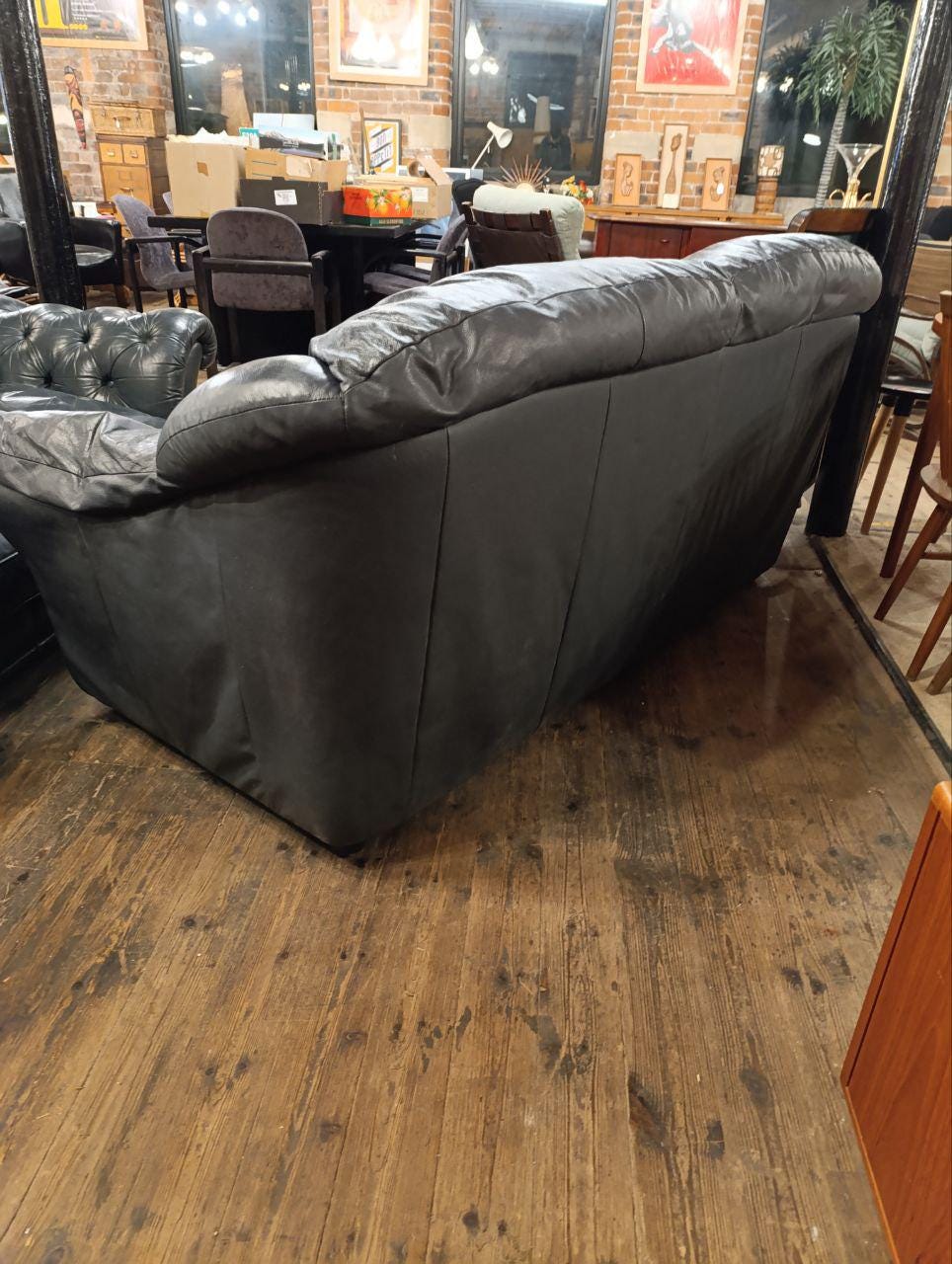 Vintage 1990s Genuine Leather Sofa - Comfort