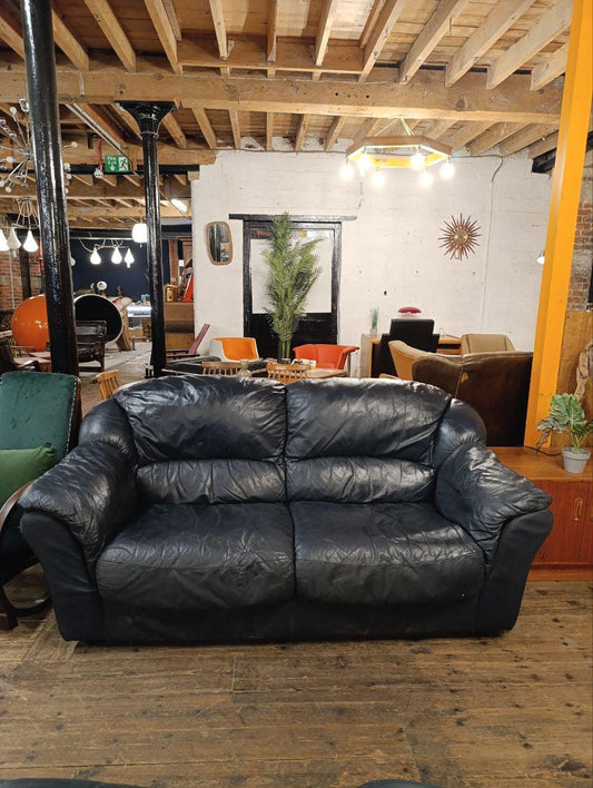 Vintage 1990s Genuine Leather Sofa - Comfort
