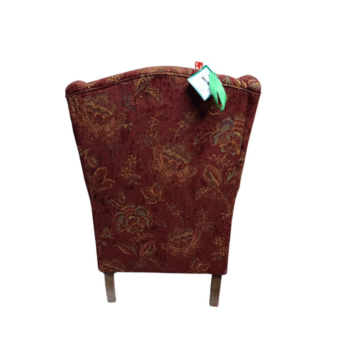 Victorian Style Wingback Fireside Armchair with Luxurious New Upholstery