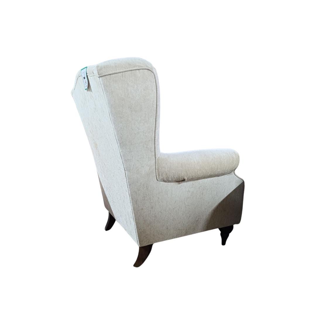 Victorian-Style Wingback Fireside Armchair with Luxurious New Upholstery