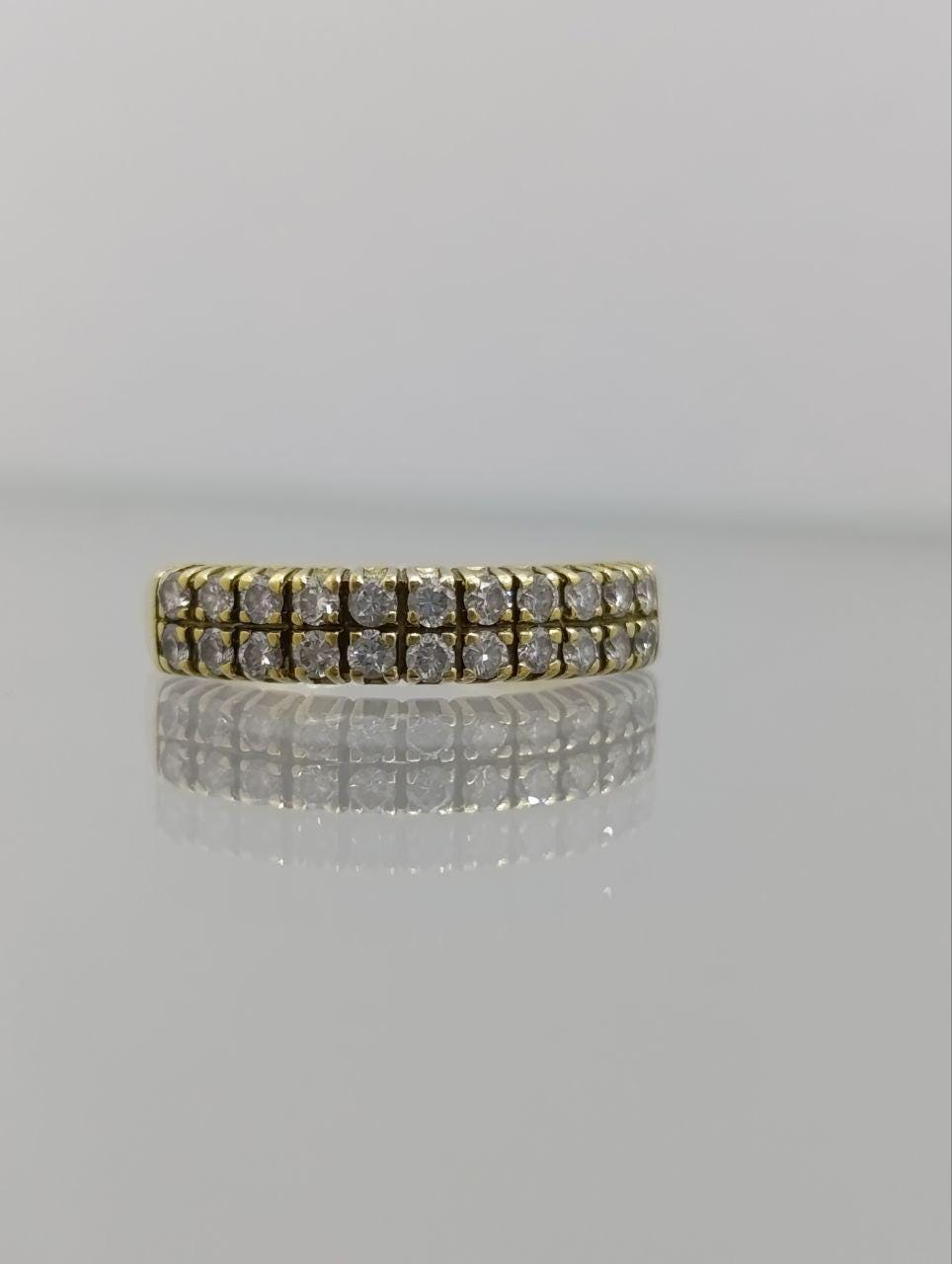 Striking Diamond Half Hoop Ring - 18ct Gold - Size N