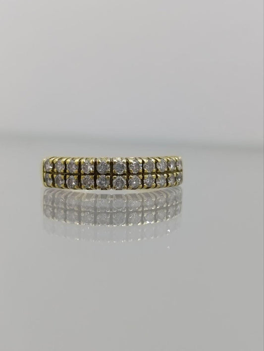 Striking Diamond Half Hoop Ring - 18ct Gold - Size N
