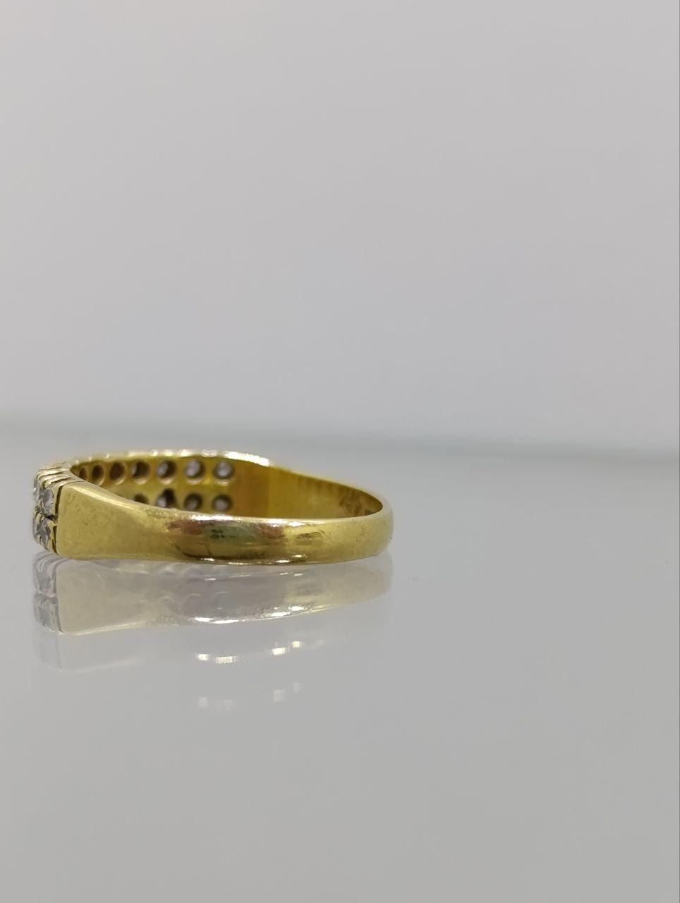 Striking Diamond Half Hoop Ring - 18ct Gold - Size N