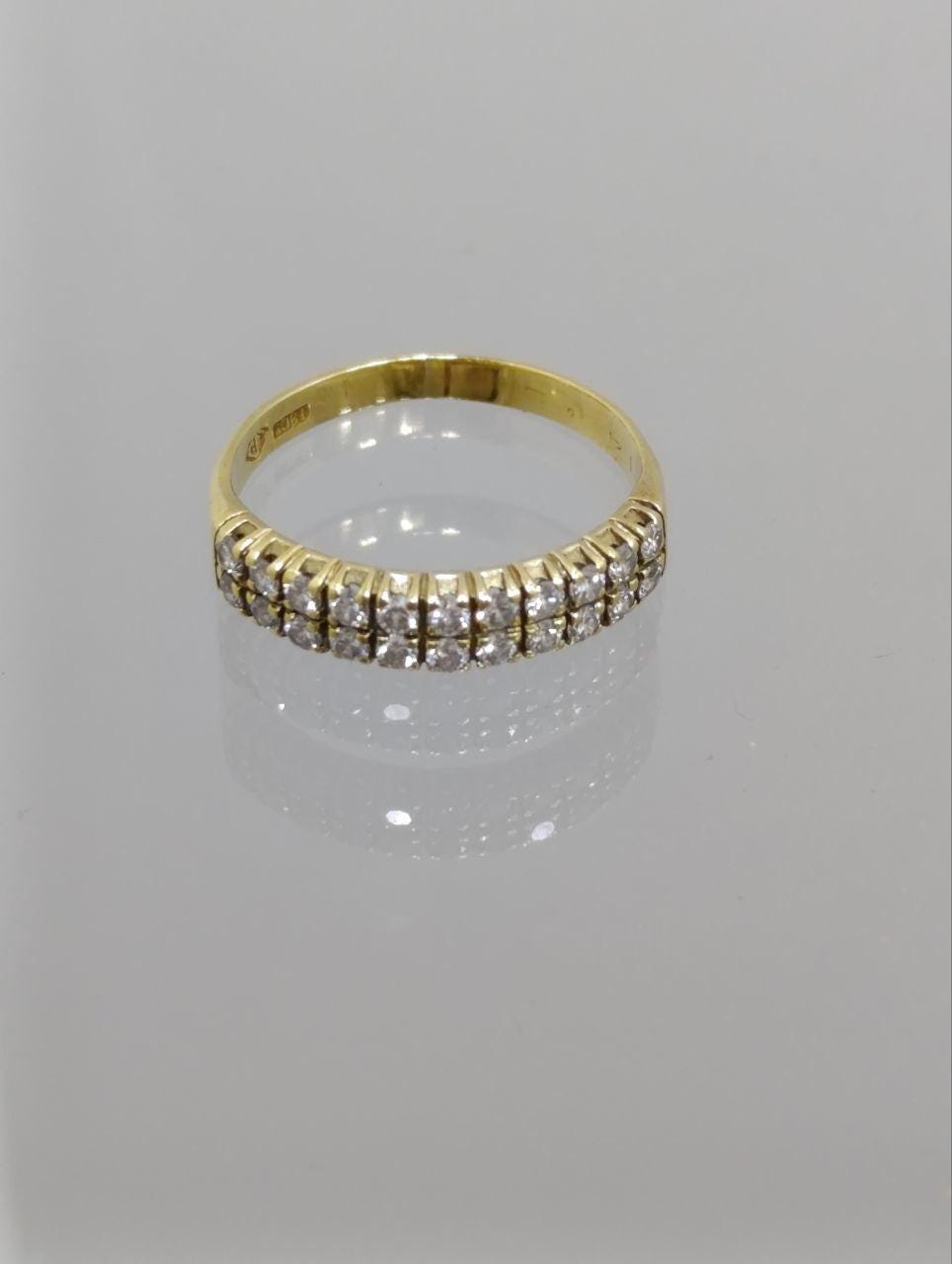 Striking Diamond Half Hoop Ring - 18ct Gold - Size N