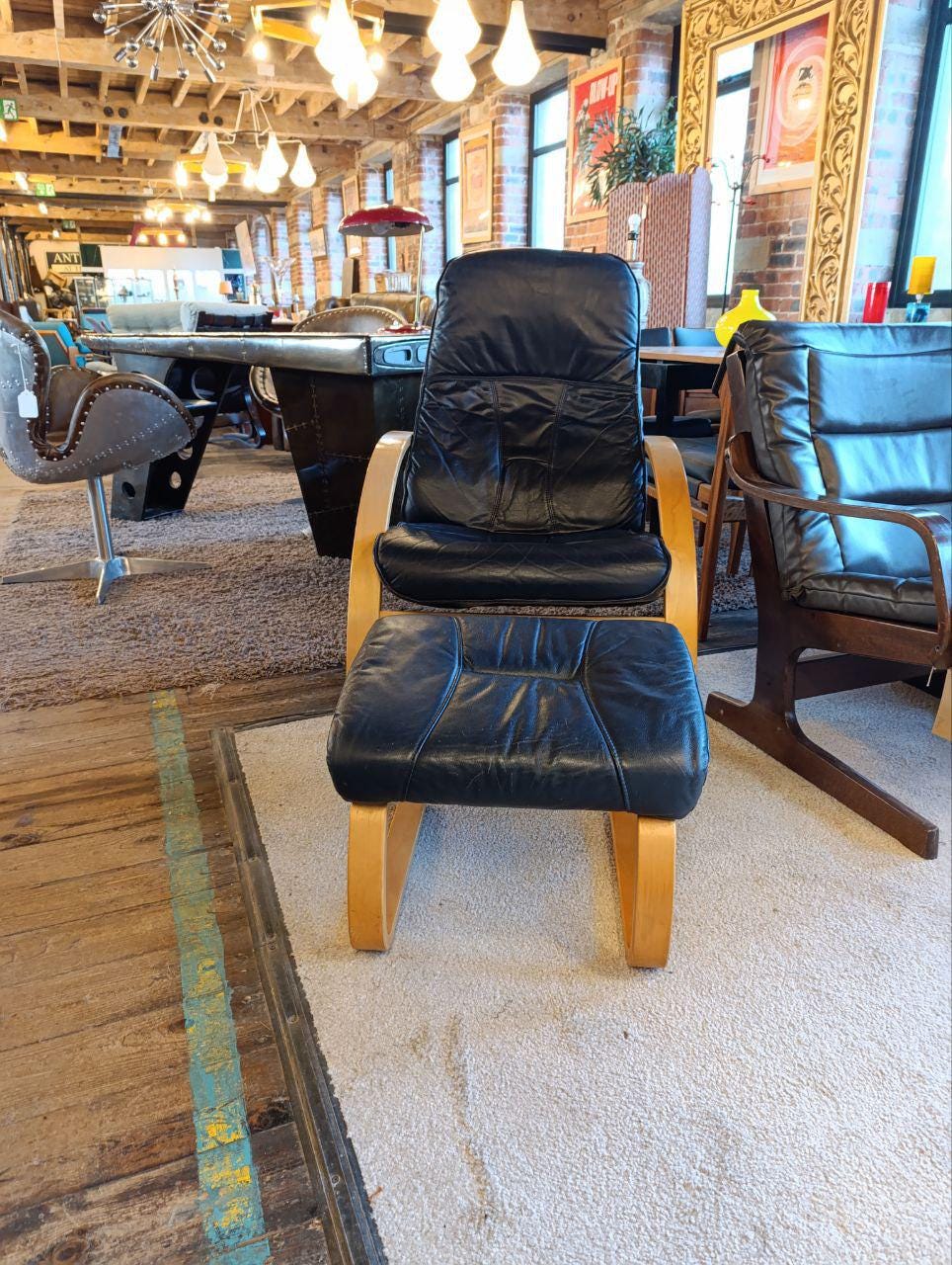 Rare 1980s Danish Armchair & Footstool by Jørgen Kastholm for Unico