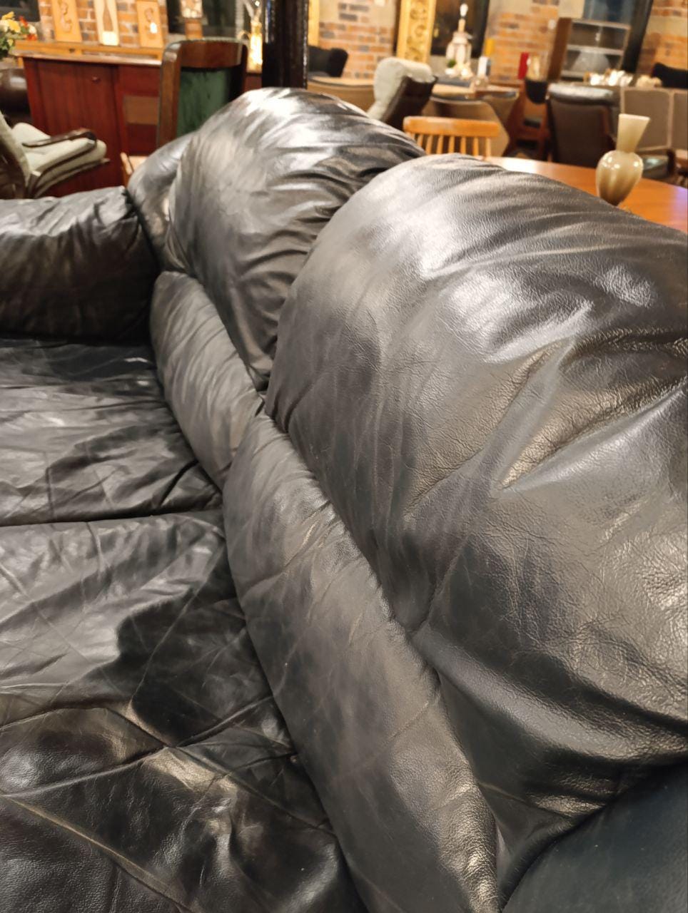 Vintage 1990s Genuine Leather Sofa - Comfort