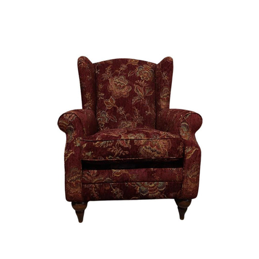 Victorian Style Wingback Fireside Armchair with Luxurious New Upholstery