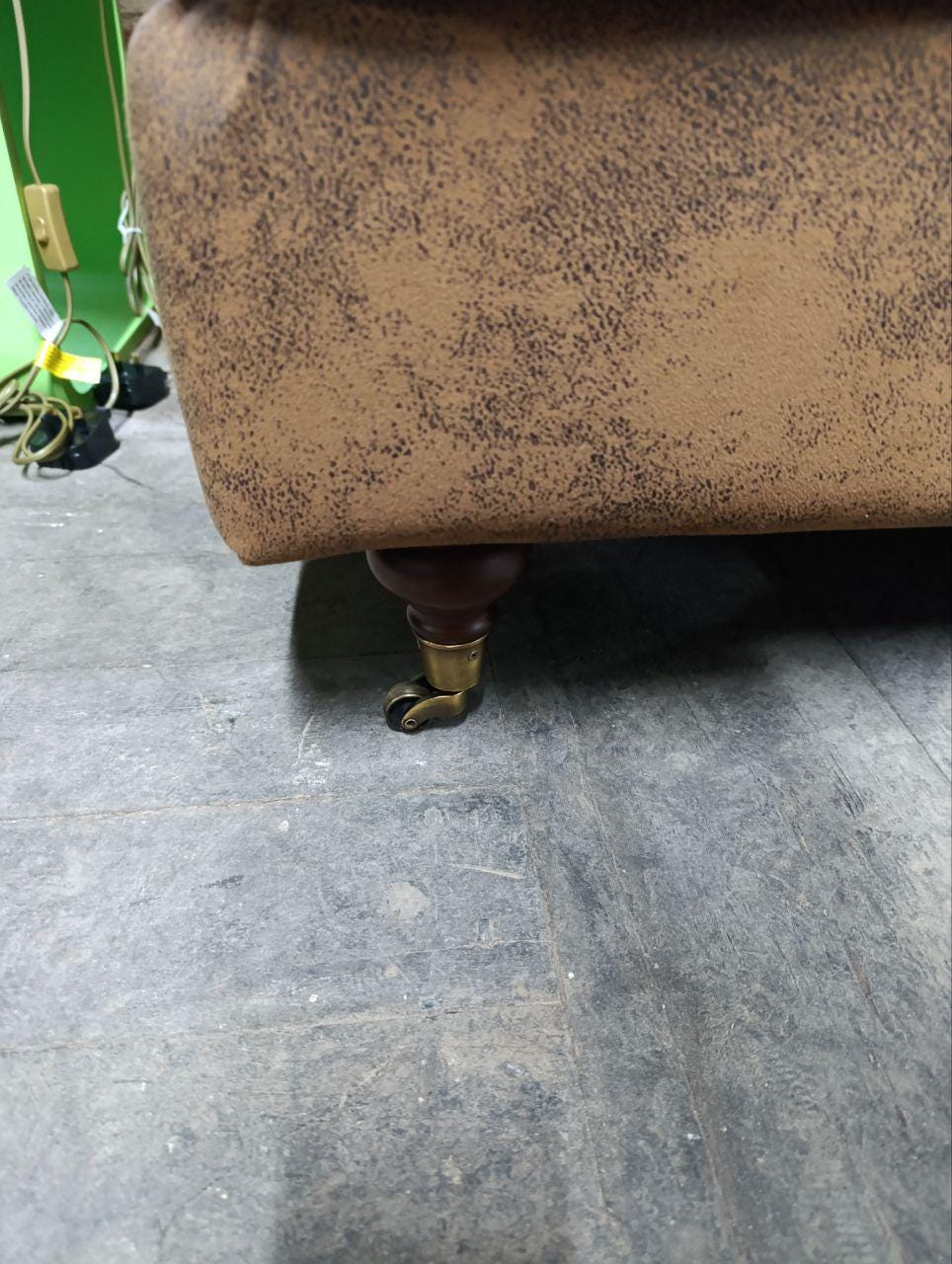 Stylish Faux Leather Suede Brown 2-Seater Sofa - Victorian and Modern Design