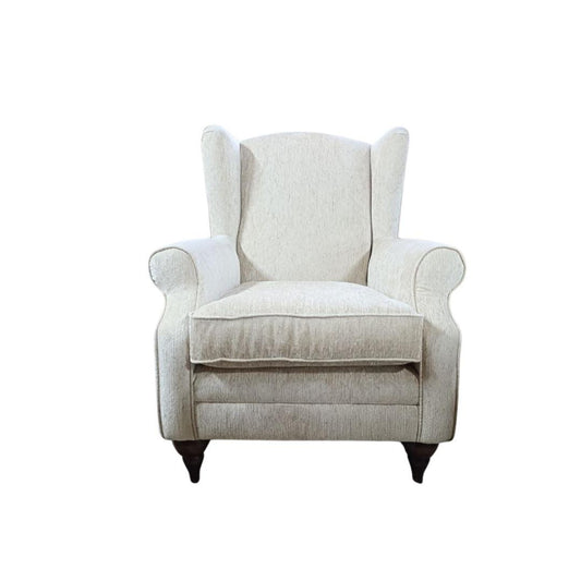 Victorian-Style Wingback Fireside Armchair with Luxurious New Upholstery