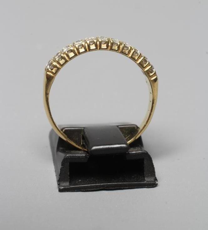 Striking Diamond Half Hoop Ring - 18ct Gold - Size N