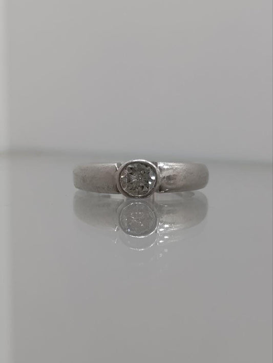 Substantial Platinum Diamond Solitaire Ring - 0.66ct - Size M
