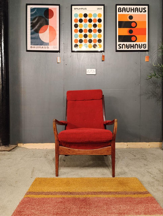 Vintage Cintique High-Backed Lounge Chair - New Upholstery Included