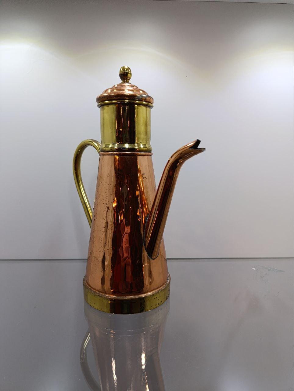 Vintage Brass & Copper Coffee Percolator - Made in Belgium