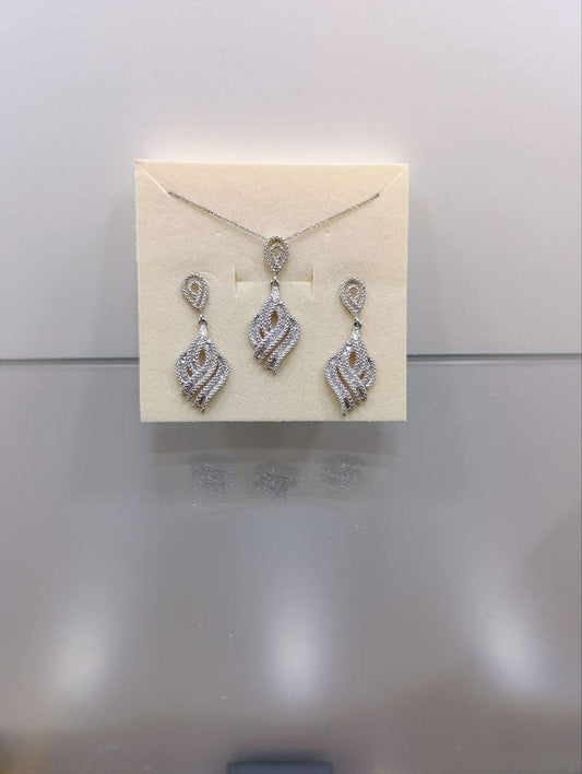 Vintage Art Deco Style Sterling Silver Cubic Zirconia Jewellery Set