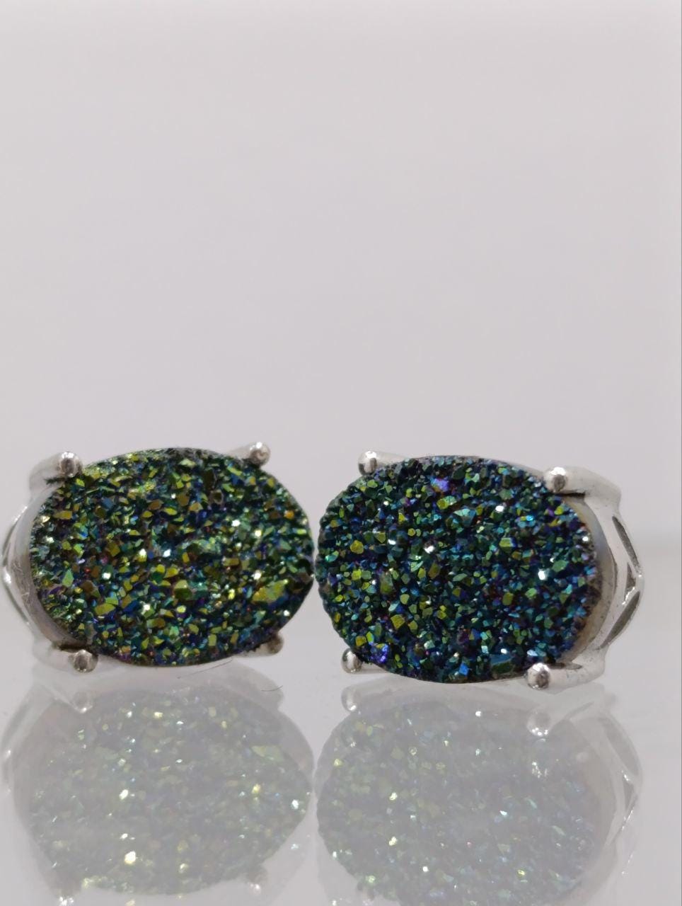 Stunning Silver Dress Jewellery Set - Druzy Quartz