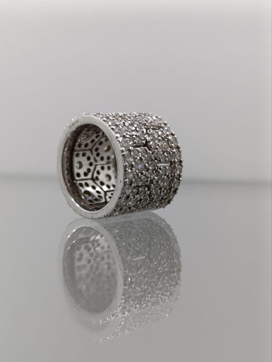 Vintage Carolee Sterling Silver CZ Wraparound Lattice Ring - Size K