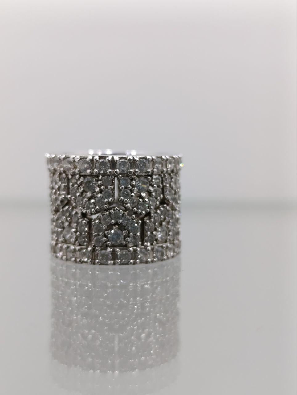 Vintage Carolee Sterling Silver CZ Wraparound Lattice Ring - Size K