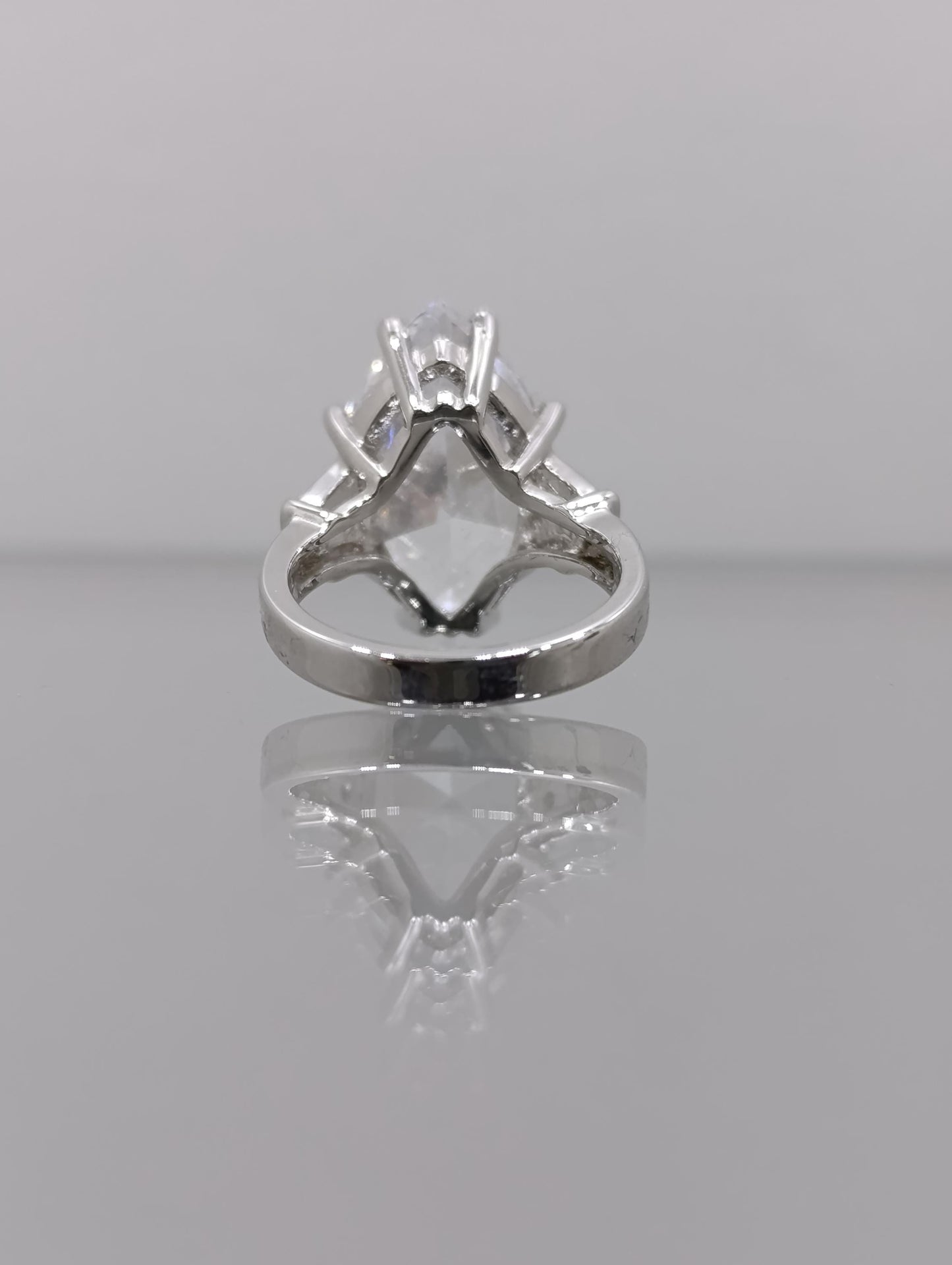 Vintage Sterling Silver CZ Ring - Size K