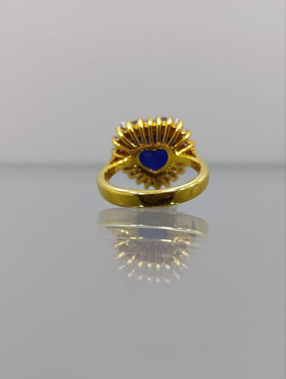 Vintage Style Sterling Silver & Synthetic Sapphire Ring - Size K