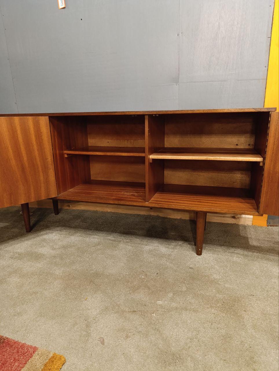 1960s Quality Rosewood & Teak Sideboard - Unique Ribbed Drawers