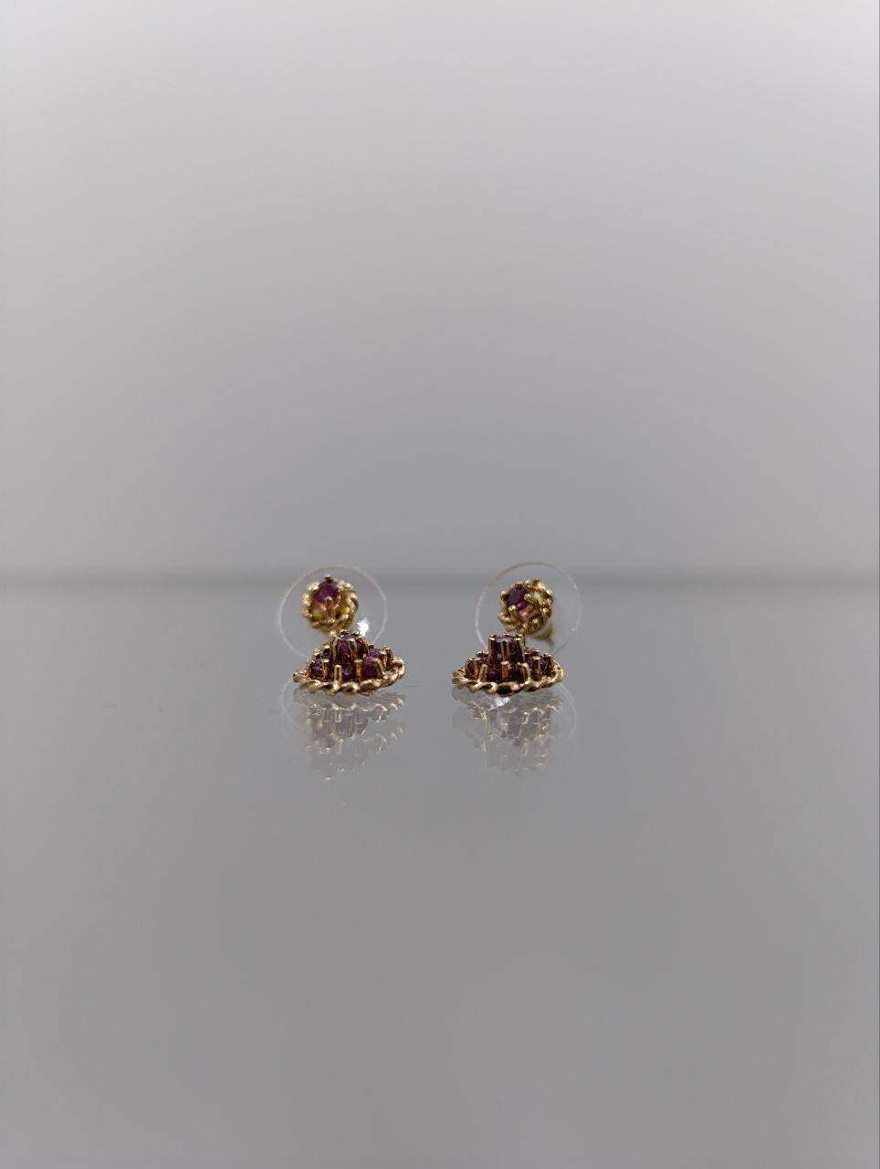 9ct Gold & Garnet Drop Earrings - Elegant Oval Design