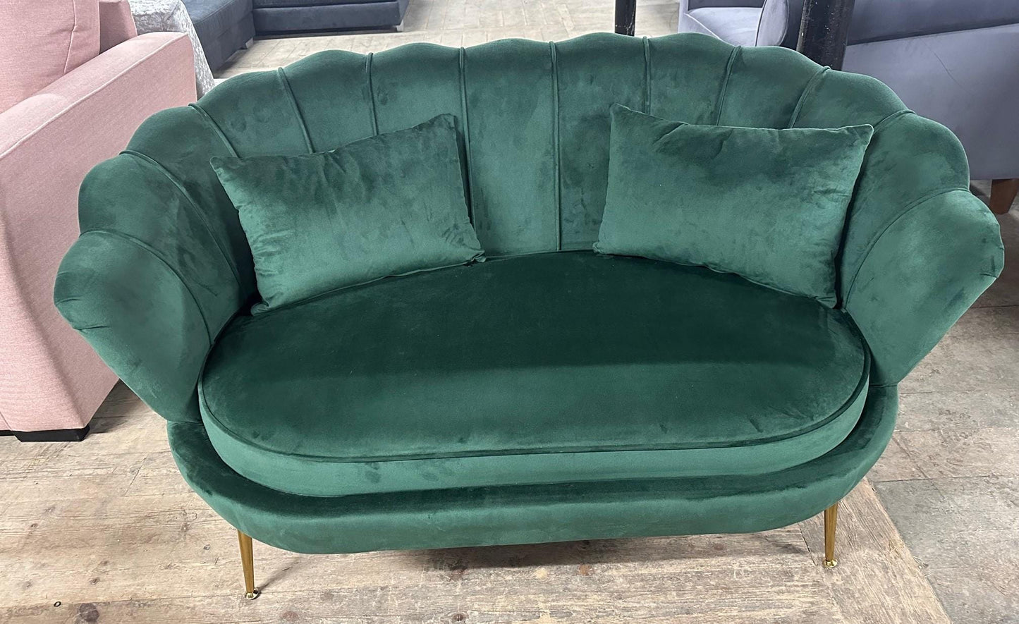 Mid Century Modern Style Velvet Love Seat - Stylish & Compact Design
