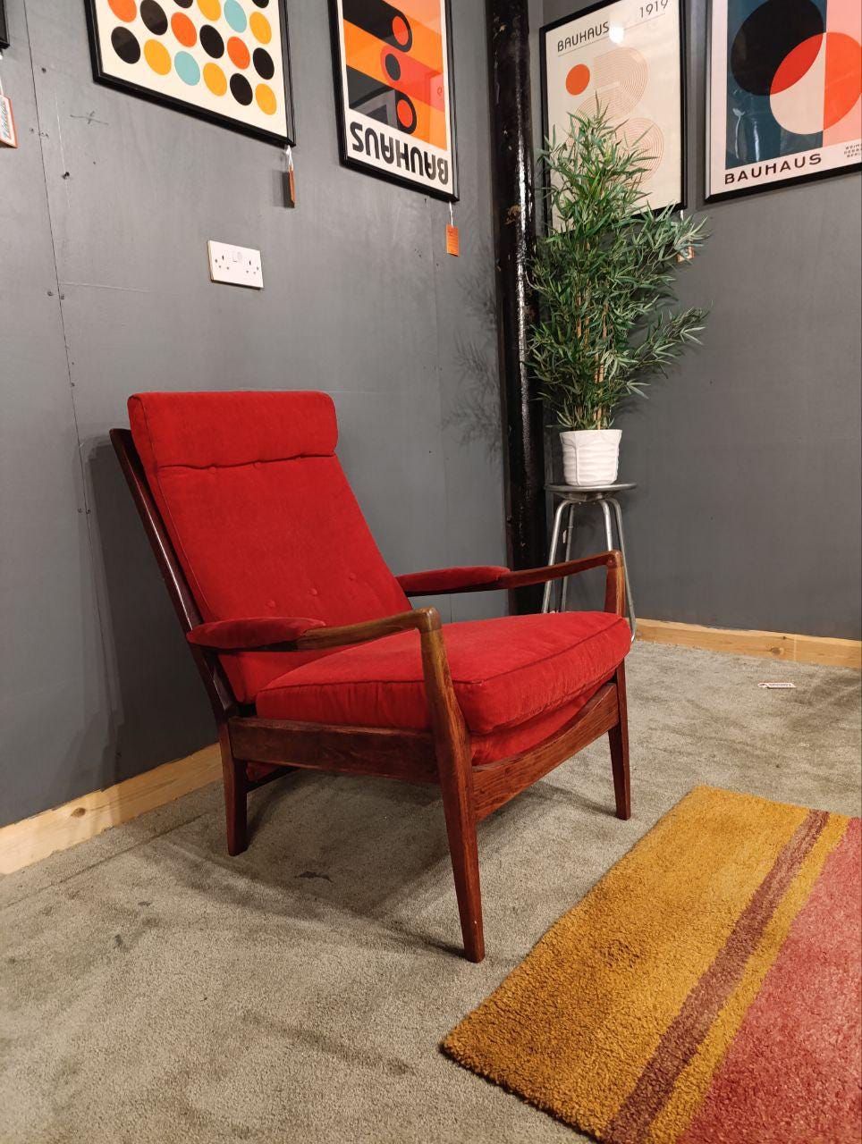 Vintage Cintique High-Backed Lounge Chair - New Upholstery Included