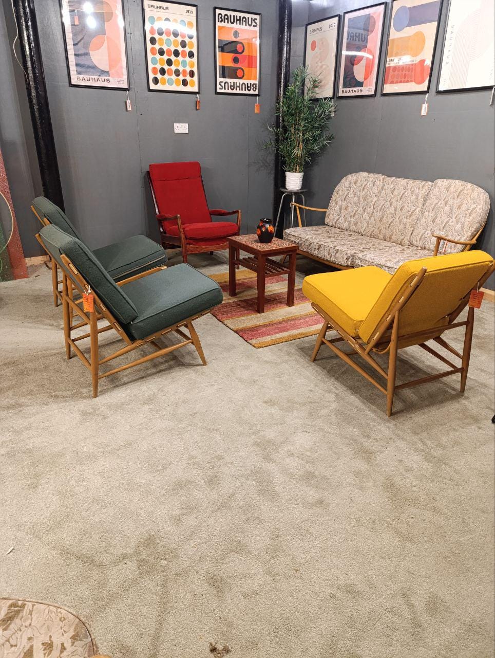 Vintage Cintique High-Backed Lounge Chair - New Upholstery Included