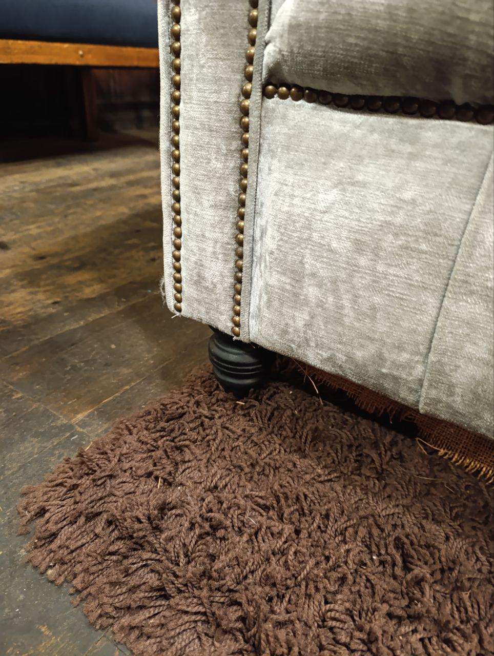 Classic Chesterfield 3-Seater Sofa in Grey Chenille - Balmoral Style