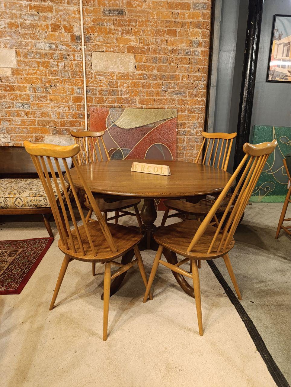 Vintage Ercol Chester Extending Pedestal Dining Table - Golden Dawn