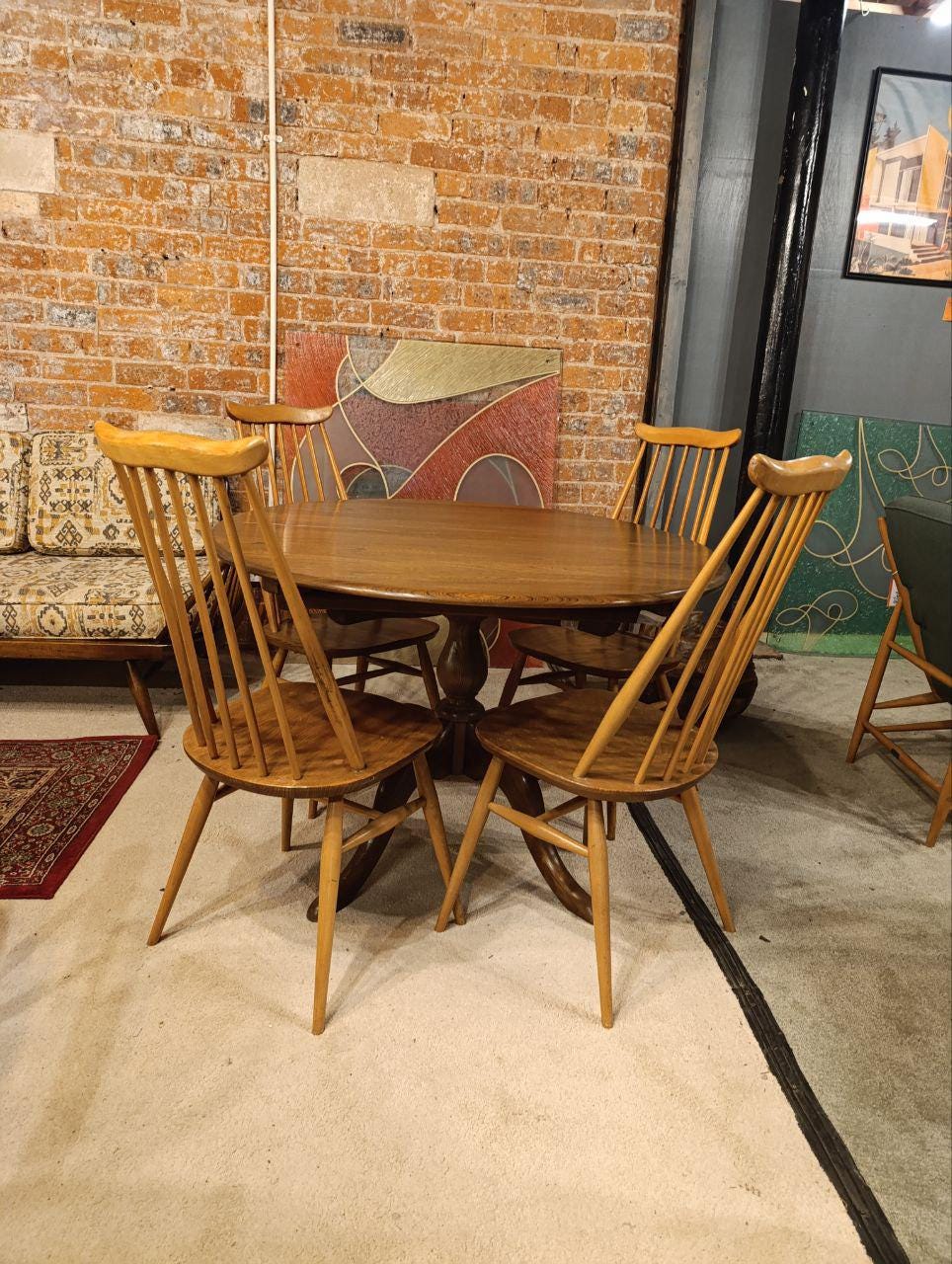 Vintage Ercol Chester Extending Pedestal Dining Table - Golden Dawn