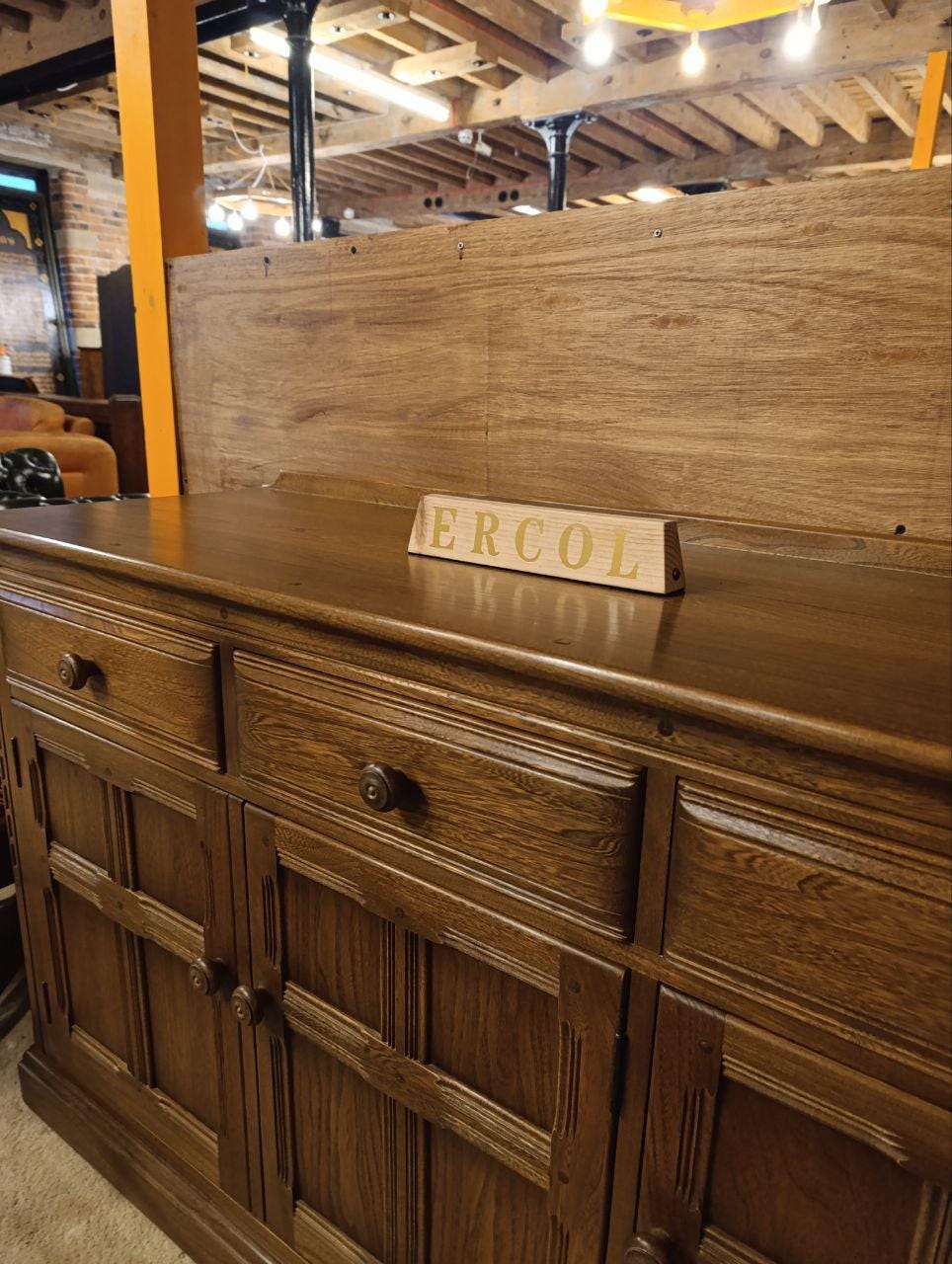 Unique Elmwood Sideboard with Twist-Open Cabinets & Cutlery Drawer