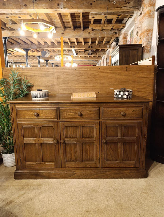 Unique Elmwood Sideboard with Twist-Open Cabinets & Cutlery Drawer