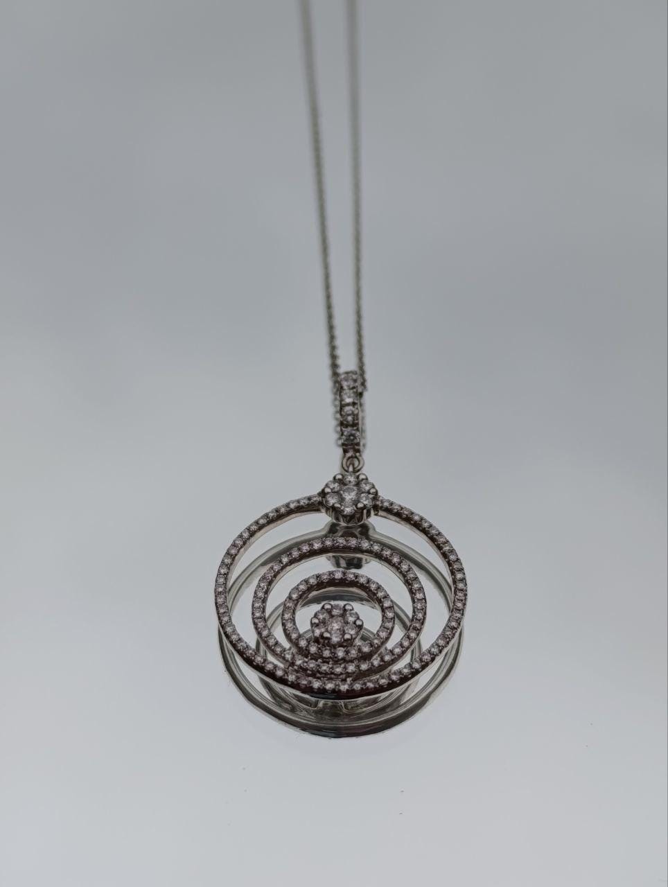 Chopard-Style Diamond Pendant Necklace - 18ct White Gold - 1.4ct Sparkle