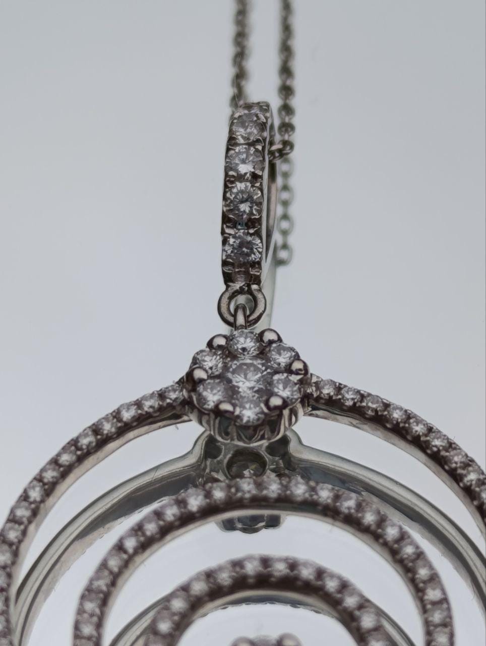 Chopard-Style Diamond Pendant Necklace - 18ct White Gold - 1.4ct Sparkle