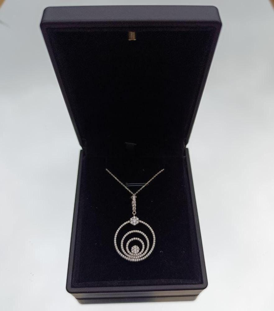 Chopard-Style Diamond Pendant Necklace - 18ct White Gold - 1.4ct Sparkle