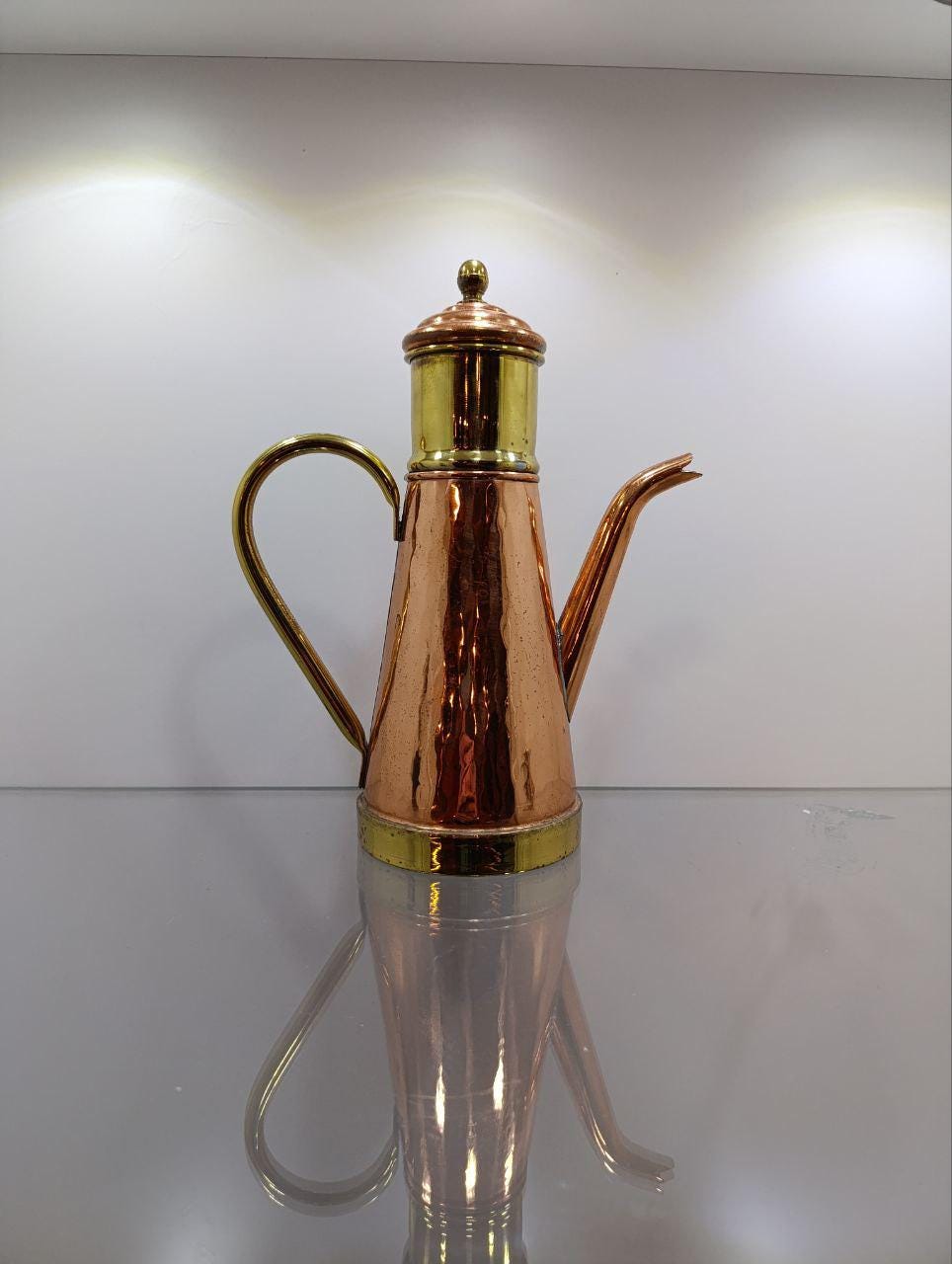Vintage Brass & Copper Coffee Percolator - Made in Belgium