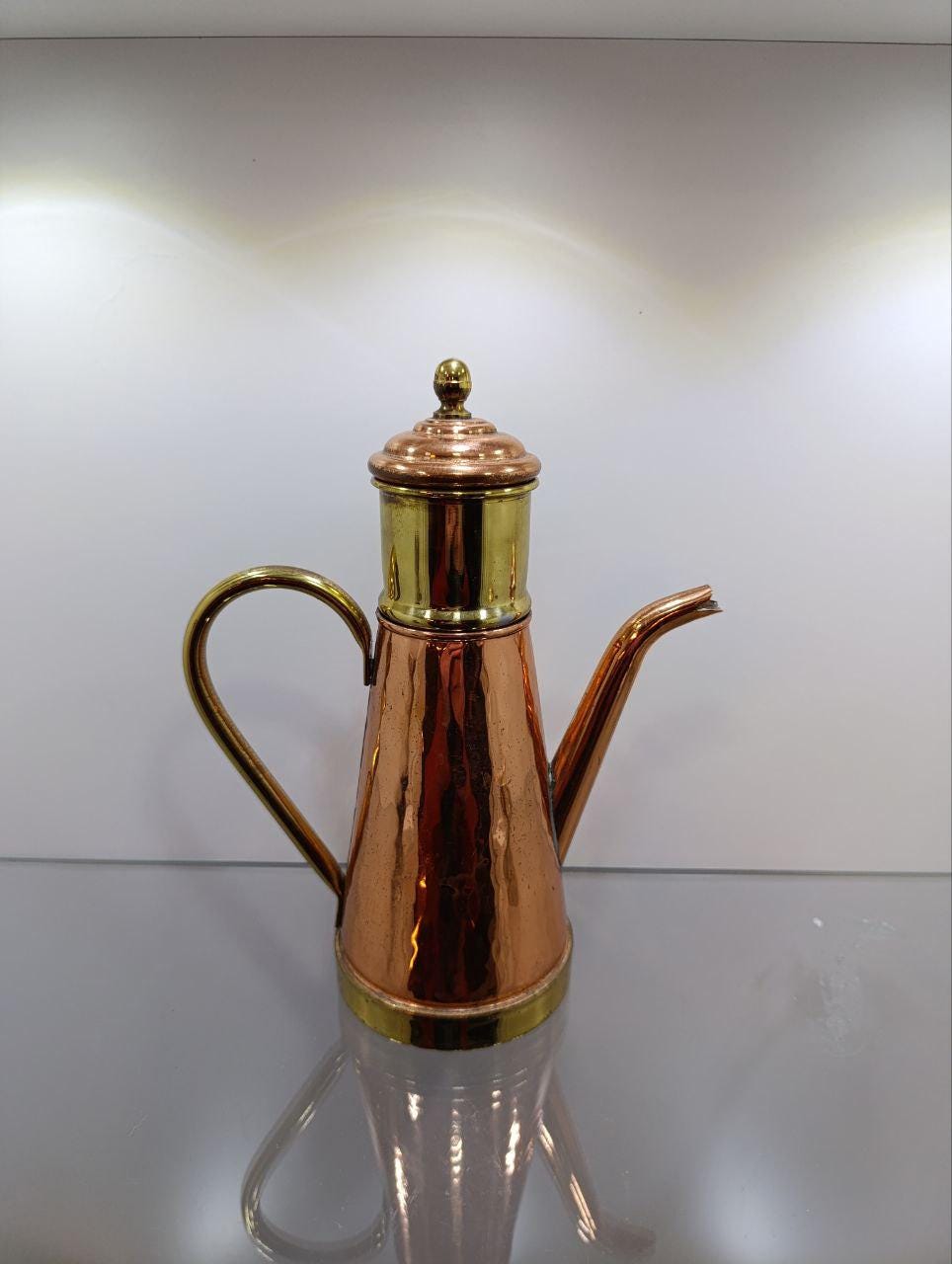 Vintage Brass & Copper Coffee Percolator - Made in Belgium