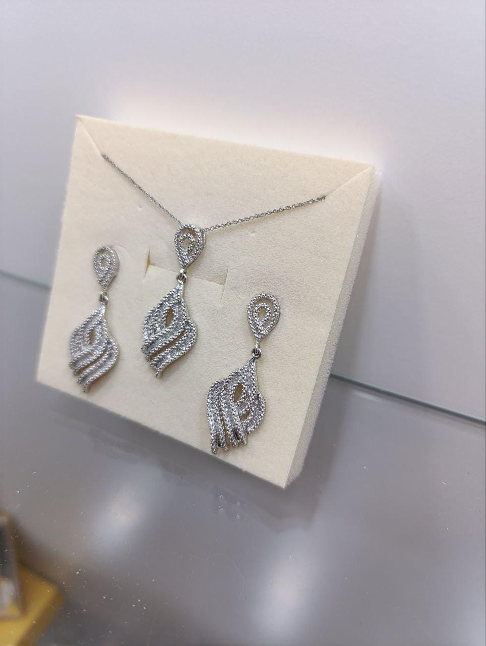 Vintage Art Deco Style Sterling Silver Cubic Zirconia Jewellery Set